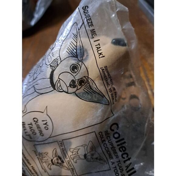 Vintage Taco Bell Applause Toy Plush Toy Chihuahua Yo Quiero Taco Bell w Package - Picture 2 of 4